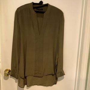 Banana Republic olive green 100% silk tunic. Size S.